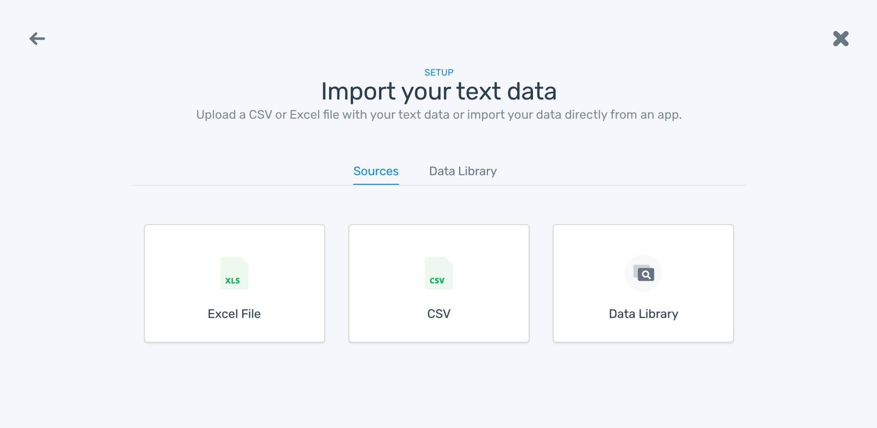 Model builder: the step to import Twitter data by uploading an Excel or CSV file