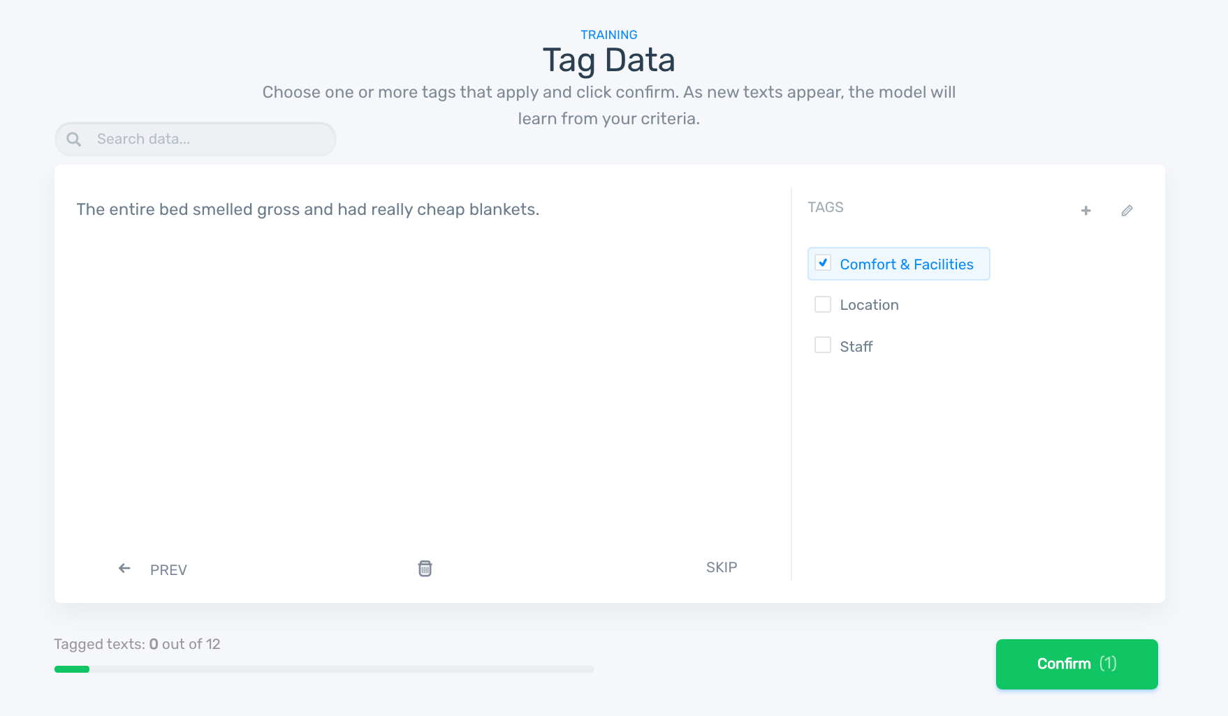 Tag data for training your classifier